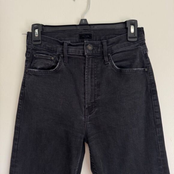 MOTHER High Waisted Rider Ankle Straight Leg Jeans- Not Guilty (Black) | Size 25 - Picture 3 of 10